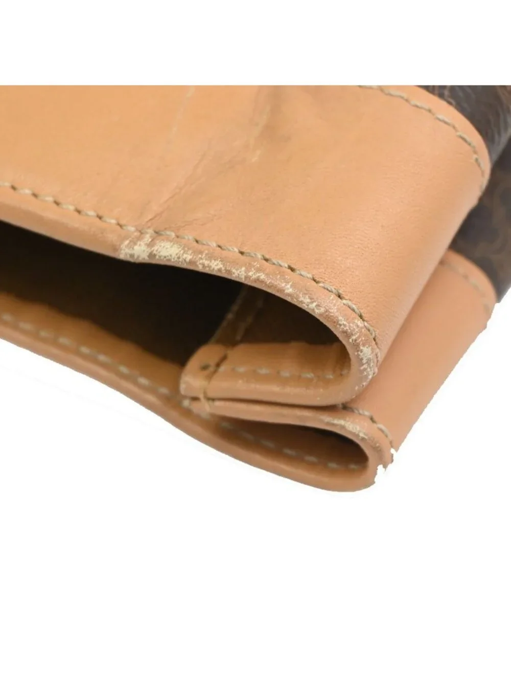 Celine Macadam Shoulder Tote Bag Brown Leather
